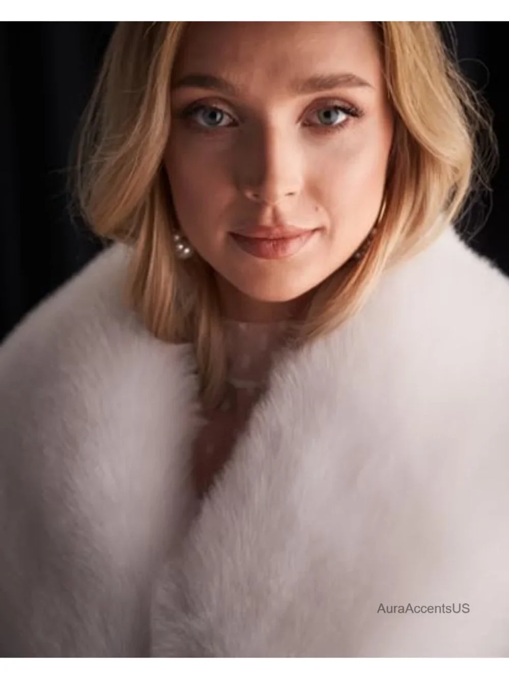 Luxurious Faux Fur Collar Scarf Wrap, 100% Polyester, Warm Winter Accessory